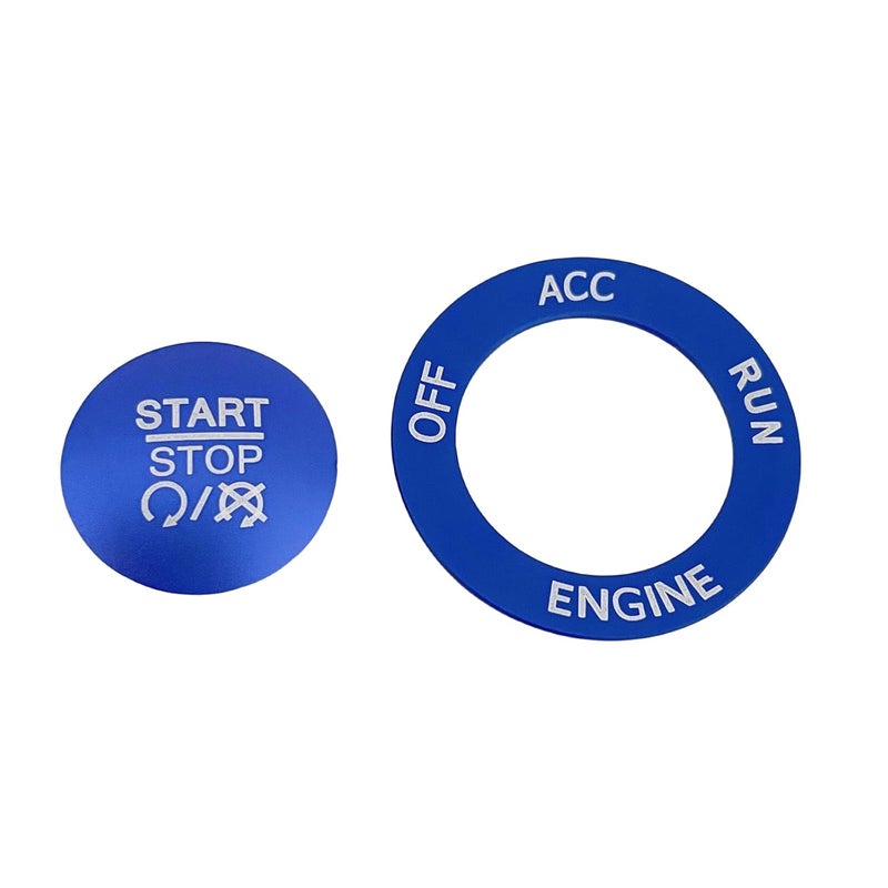 ALETAI Push Start Stop Button Cover Trim for 2015-2021 Dodge Challenger Dodge RAM 1500 Dodge Charger, Aluminum Alloy, Blue - Image 4